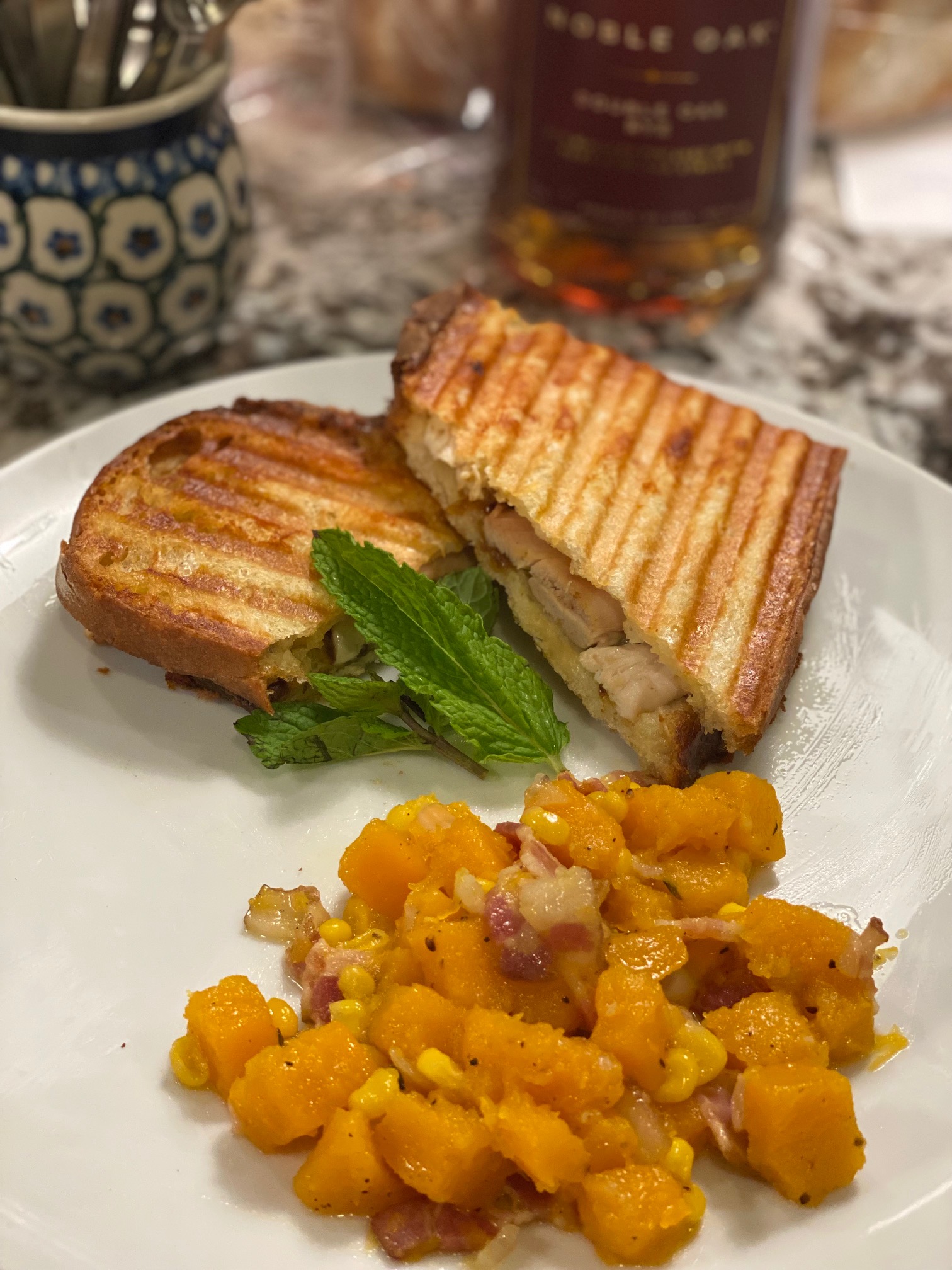 leftover-smoked-chicken-panini-with-bacon-and-brie-potluck-wednesday